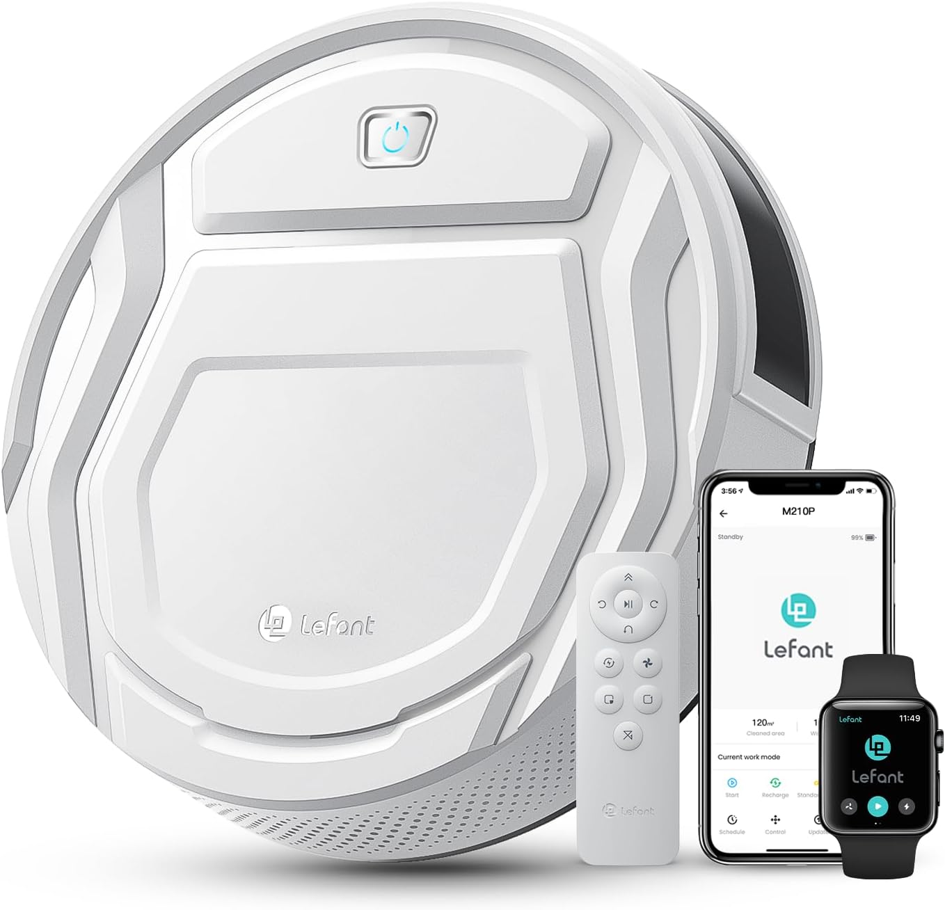 Lefant M210 Robot Vacuum Cleaner, 2200Pa Strong Suction, 7.8cm Thin 28cm DIA, Au...