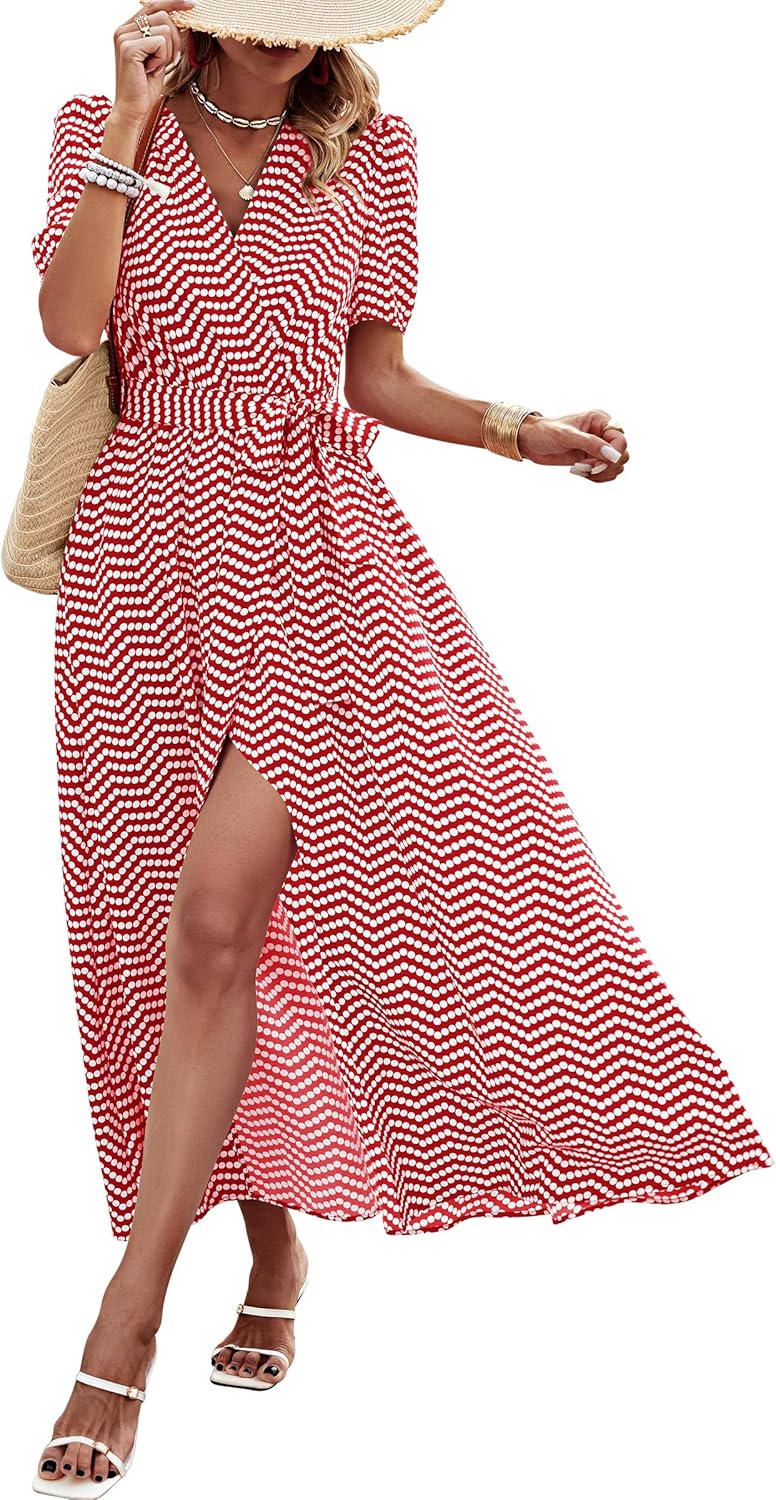PRETTYGARDEN Women's Summer Maxi Dress, Special Casual Wrap Floral Dress, Innova...