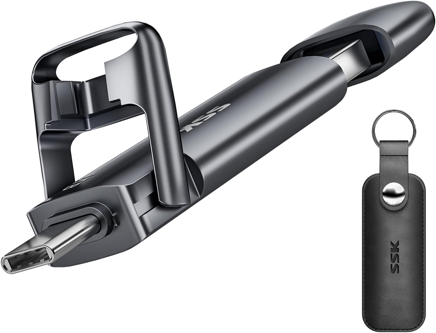 SSK 1TB USB Drive,External SSD Fast 550MB/s 2-in-1 Dual-Drive Type C+ A USB3.2 G...