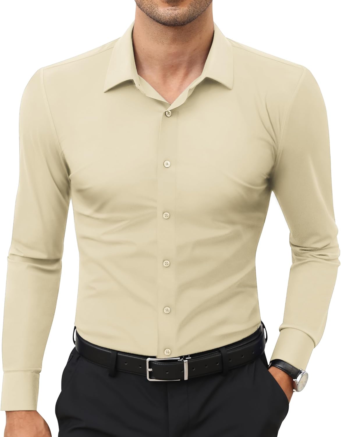 Stretch Mens Dress Shirts, Affordable Slim Fit Dress Shirts for Men, Special Mus...