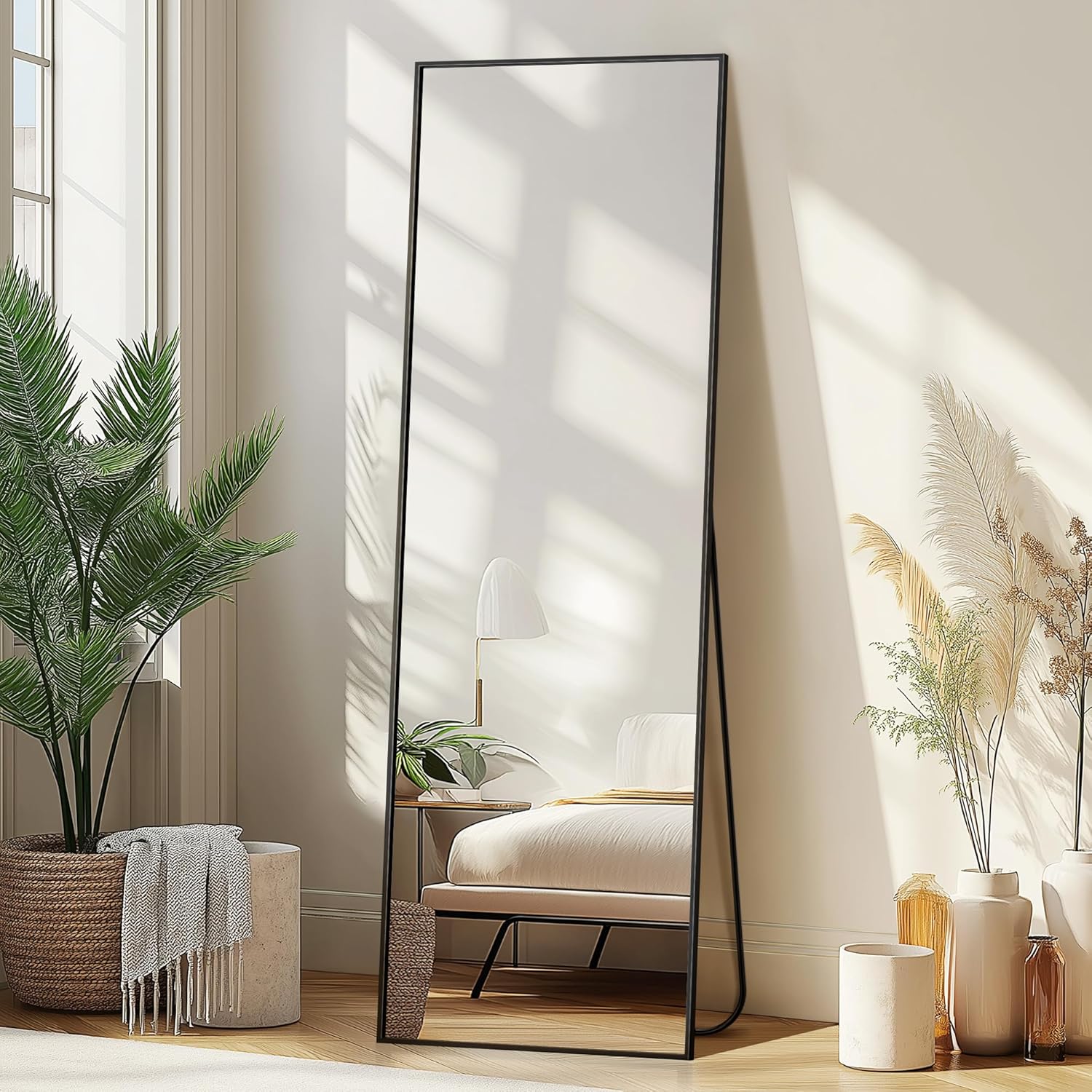 Delma Wall Full Length Mirror,Standing Mirror Full Body,Large Floor for Wall Doo...