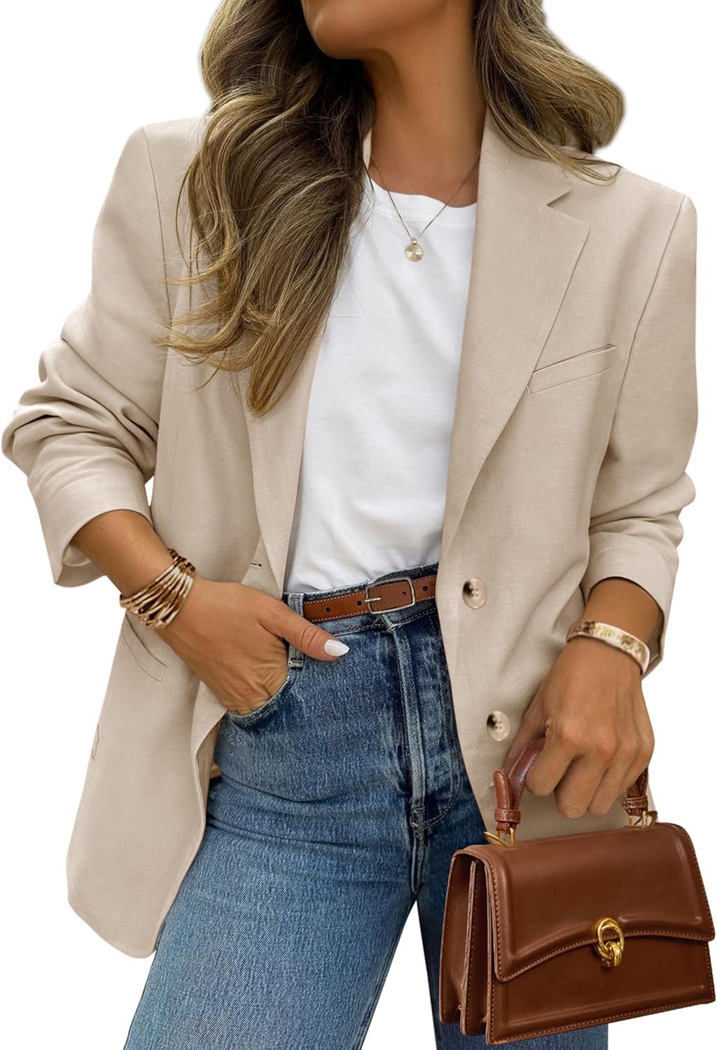 PRETTYGARDEN 2025 Blazers for Women, Special Business Casual Blazer with Long Sl...