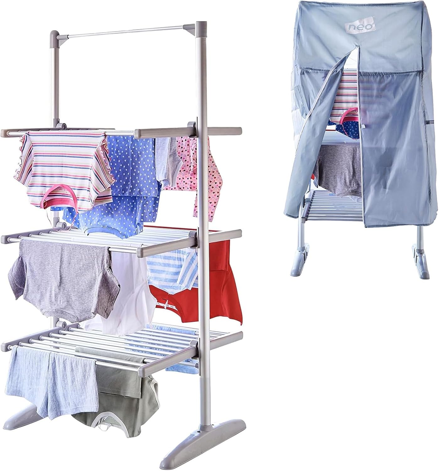 Neo XL Large Indoor Electric Airer, Versatile 3 Tier Foldable Laundry Clothes Ho...