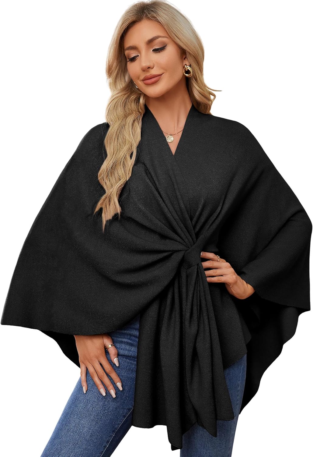 Elegant PULI Women's Poncho Sweater, Special Shawl Wraps for Multiple Seasons, U...