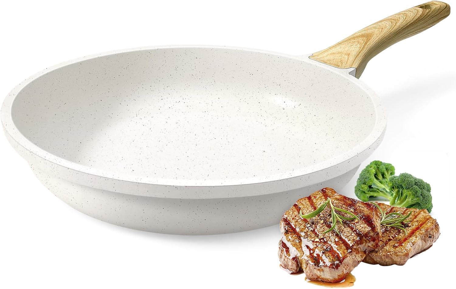 GiPP Nonstick Skillet Frying Pan,White Granite Non Stick Pans,Omelette Pan with...