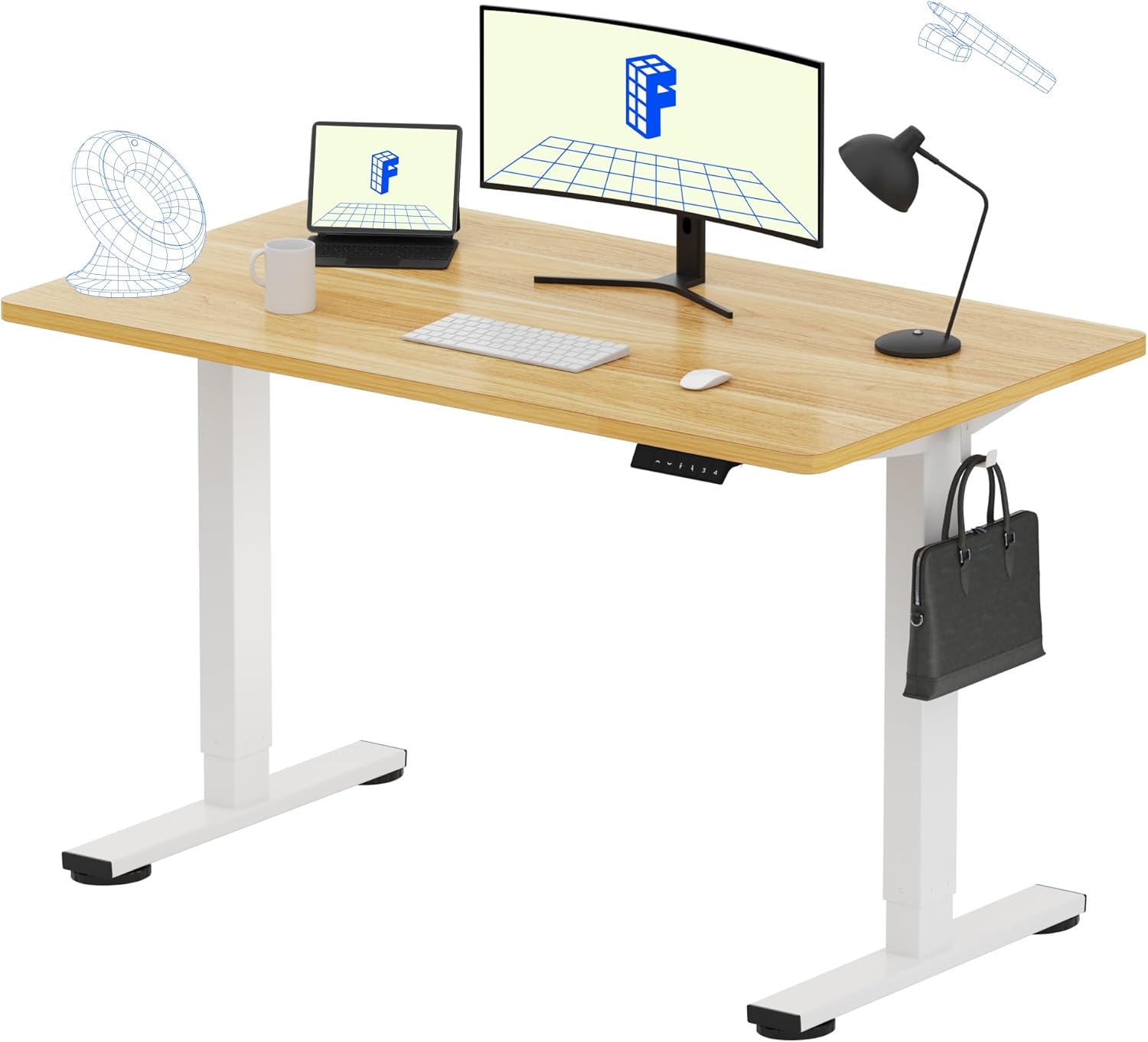 FLEXISPOT EN1 Whole-Piece Standing Desk, 48 x 24 Inches Height Adjustable Desk S...