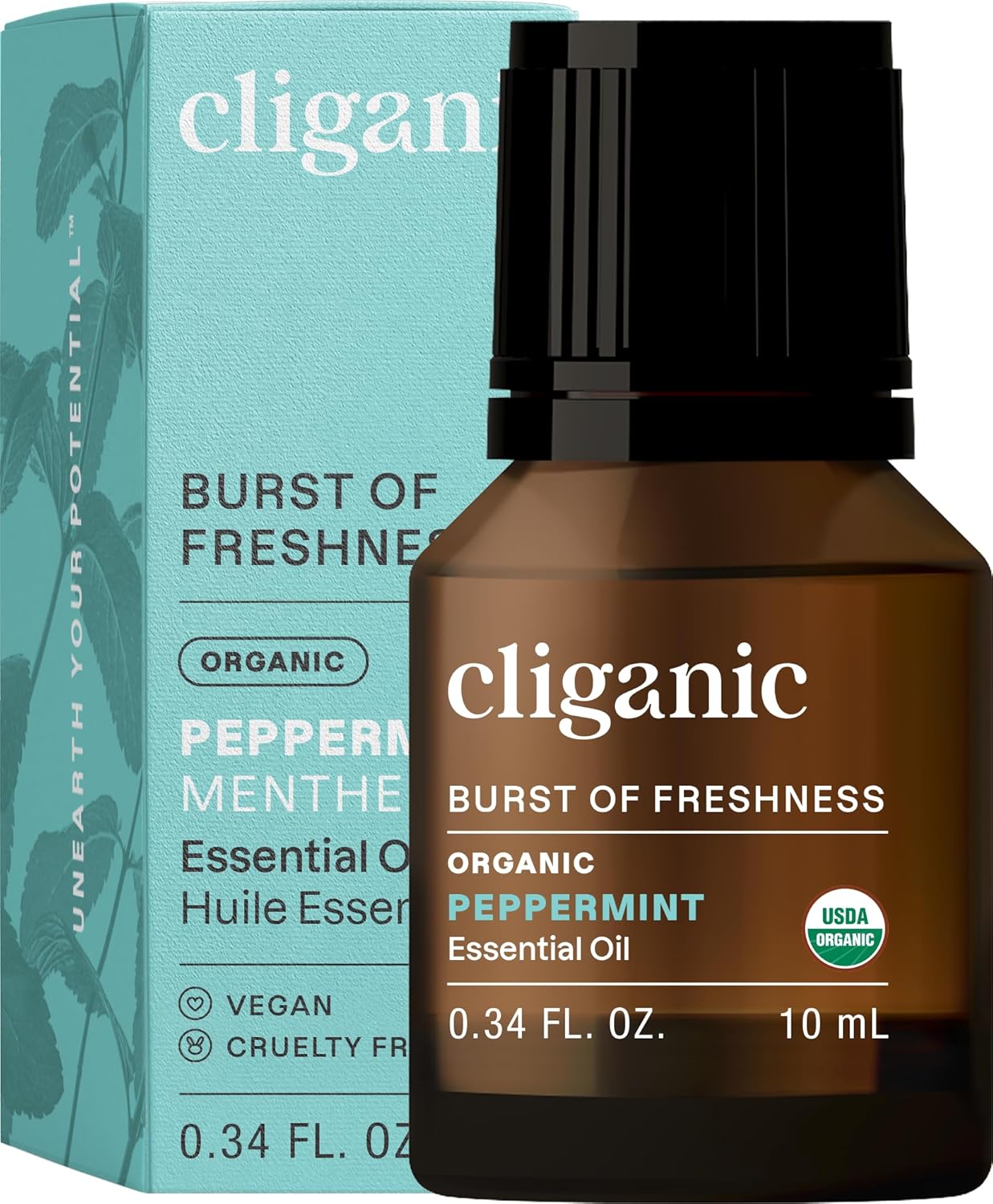 Cliganic Organic Peppermint Essential Oil, 100% Pure Natural Undiluted, for Arom...