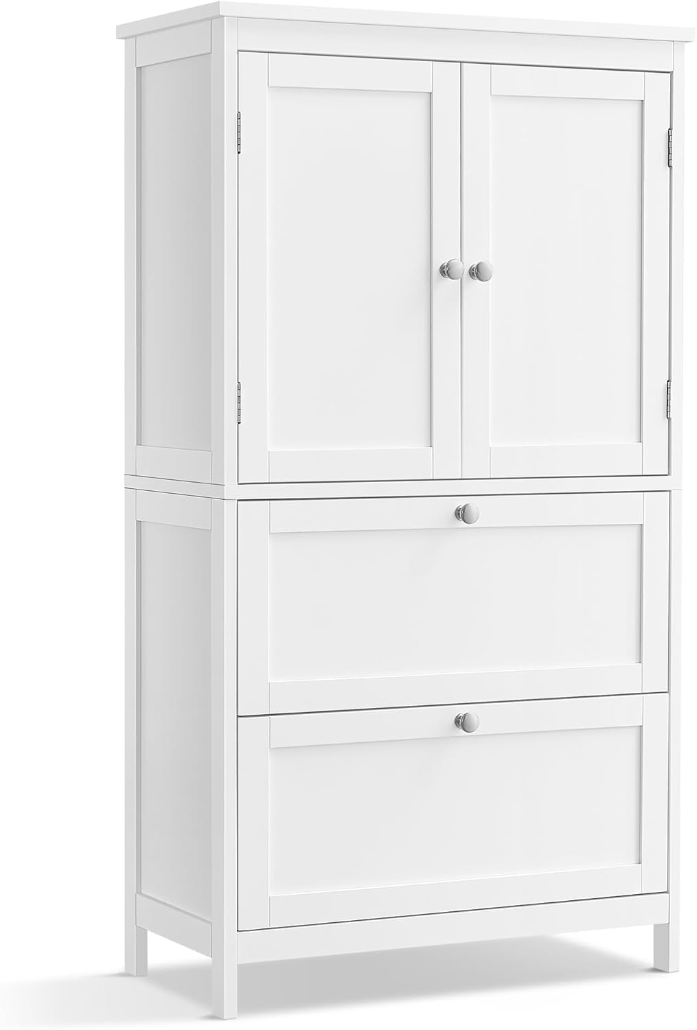 Stylish VASAGLE Bathroom Storage Unit, Premium Kitchen Cabinet with 2 Drawers an...