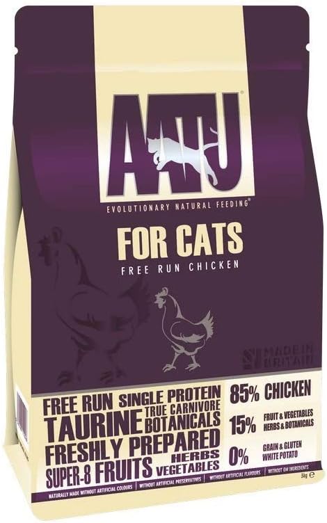 AATU 85/15 Complete Dry Cat Food, Chicken 3kg - High Protein, Grain Free Recipe,...