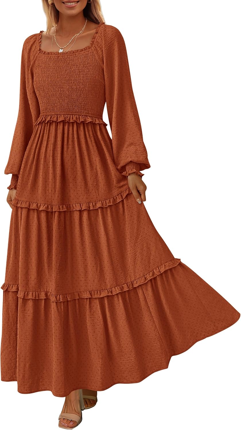 Chic PRETTYGARDEN Fall Dress, Stylish Women's Long Sleeve Dress, Unique Smocked...