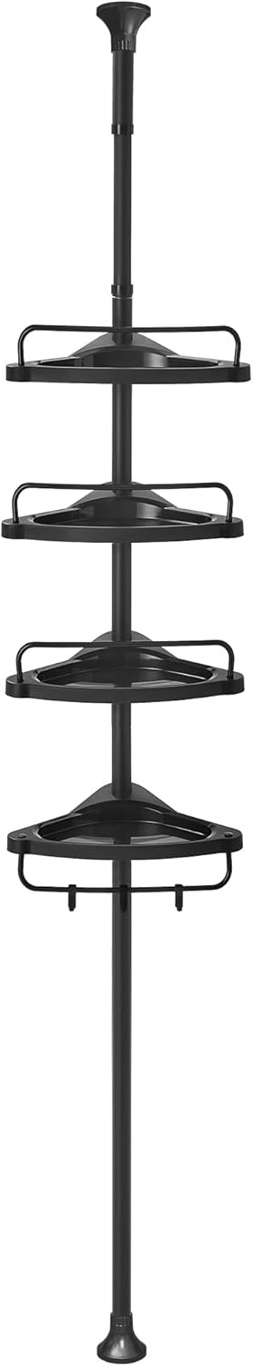 SONGMICS Shower Corner Shelf, 4-Tier Bathroom Shower Shelf, 85-305 cm Adjustable...