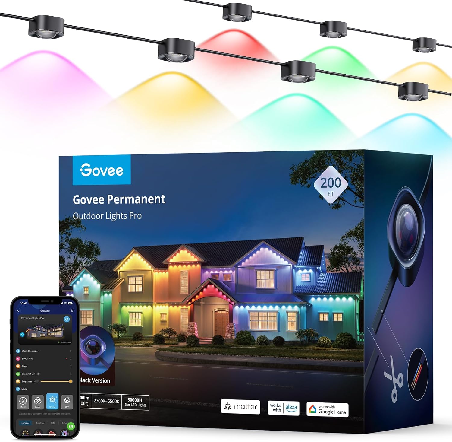 Govee Permanent Outdoor Lights Pro, Special Outdoor LED Lights with 120 RGBIC LE...