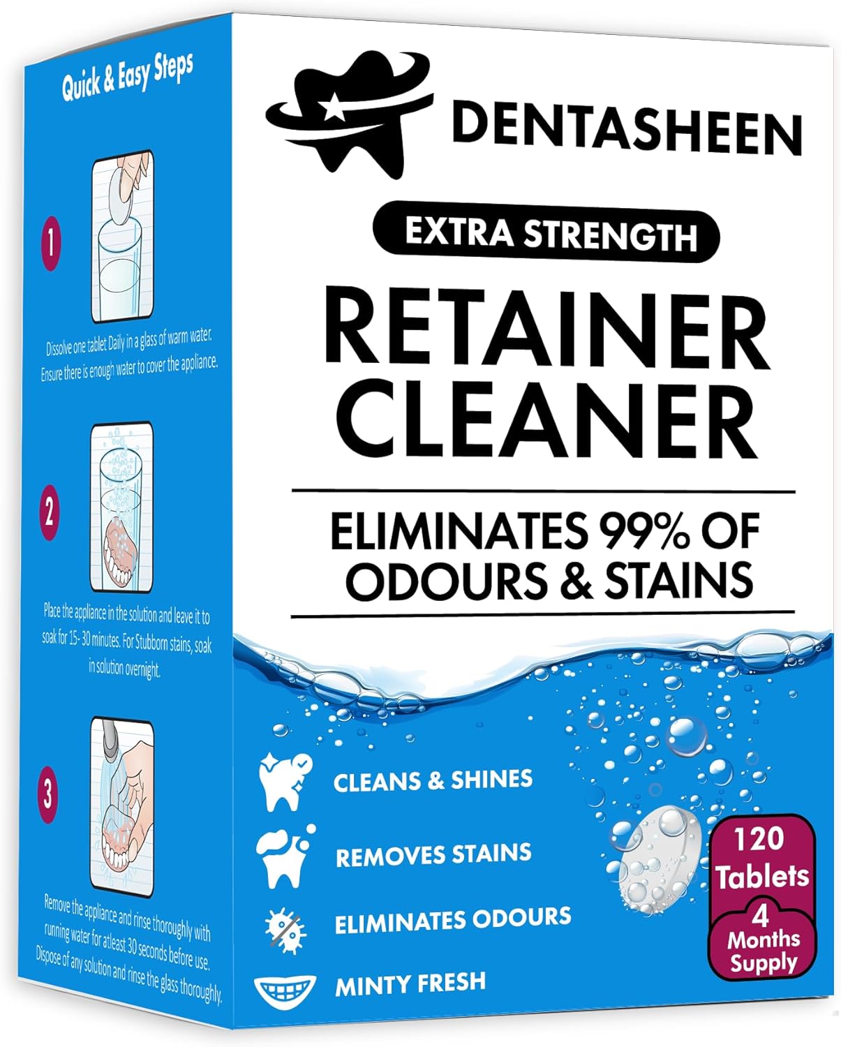 Retainer Cleaner Tablets - 120 Tablets 4 Months Su...