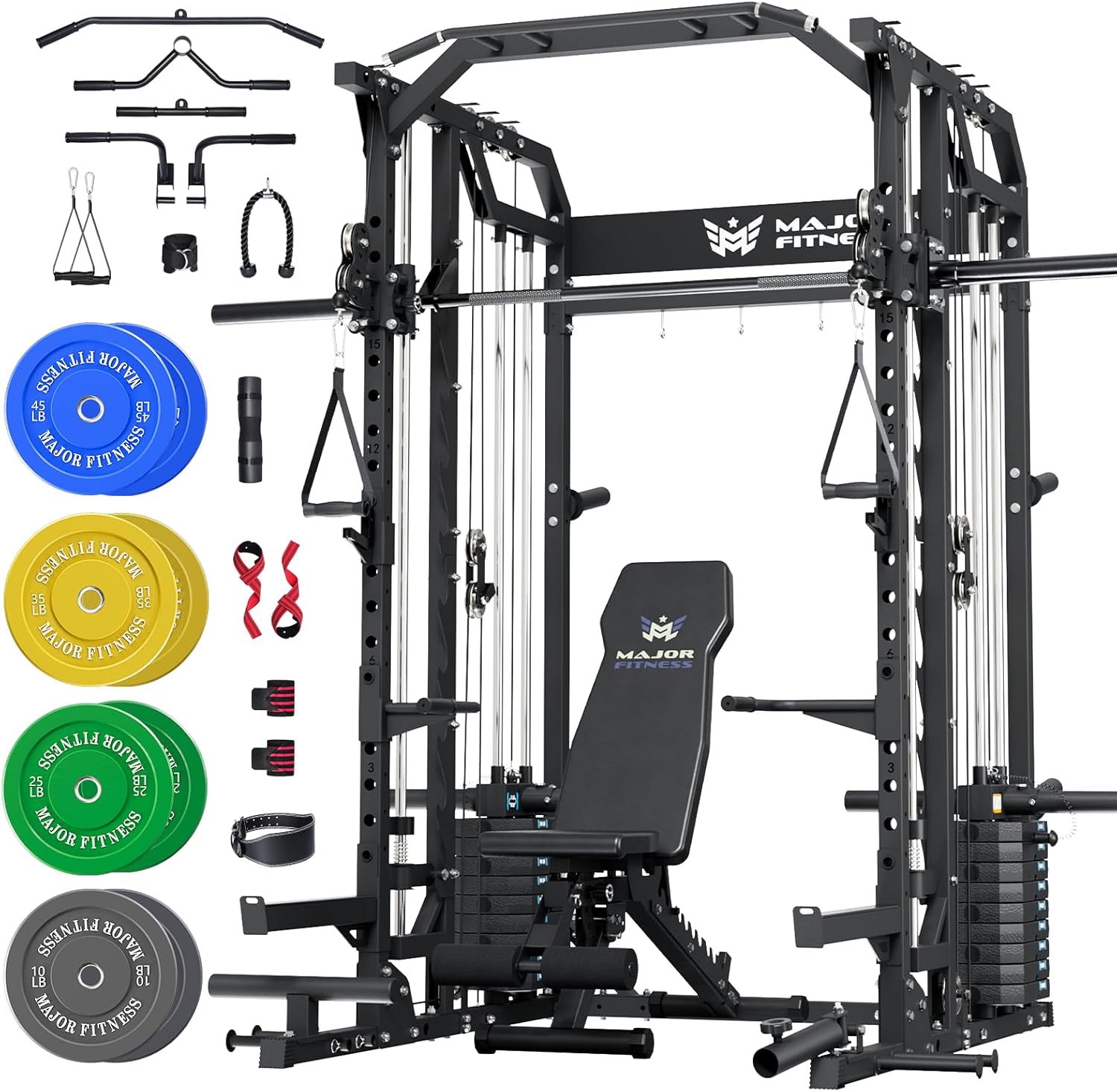 Major Fitness Drone2 Advanced Training Smith Machines– All-in-One Home Gym Squat...