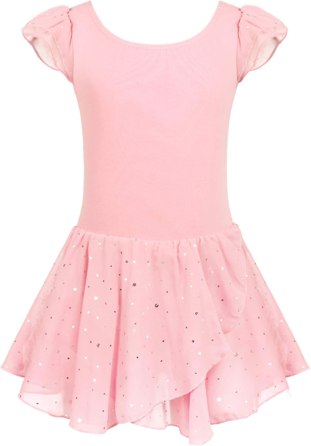 Arshiner Girls Ruffle Sleeve Ballet Dance Dress Tutu Skirted Leotard Ballet Pink...
