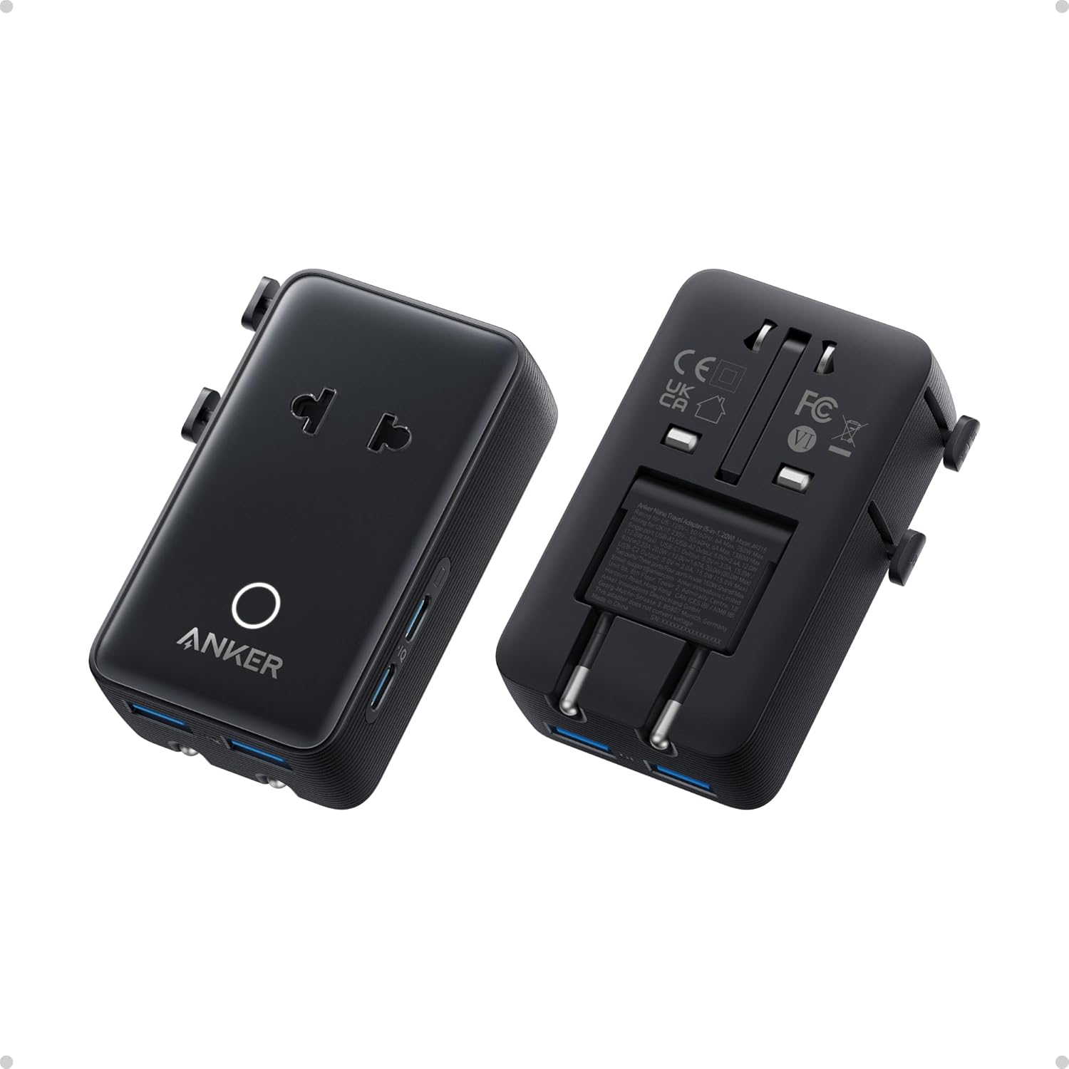 Anker Nano Travel Adapter, 5-Port Power Adapter wi...