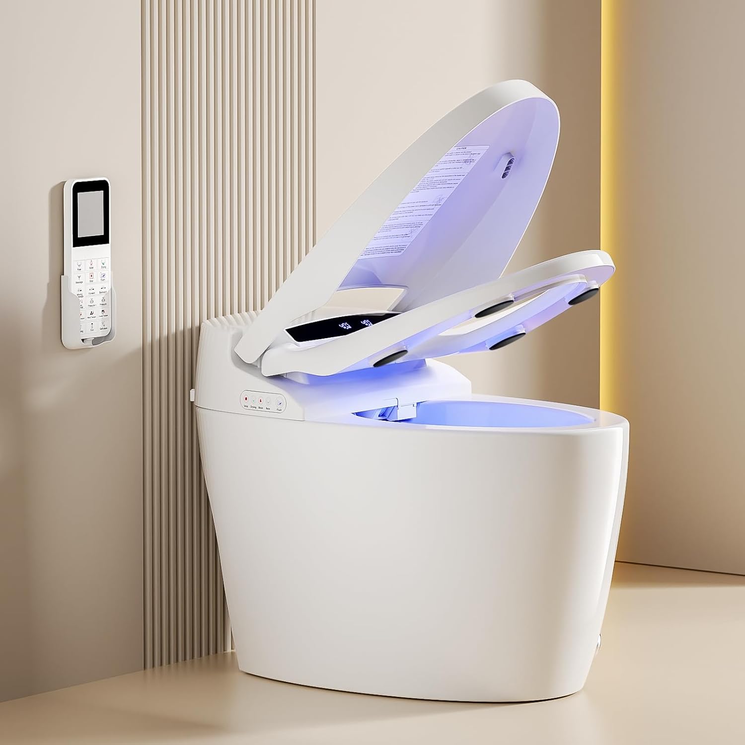 Smart Toilet,Tankless Toilets with Warm Water Sprayer and Dryer, Foot Sensor Ope...