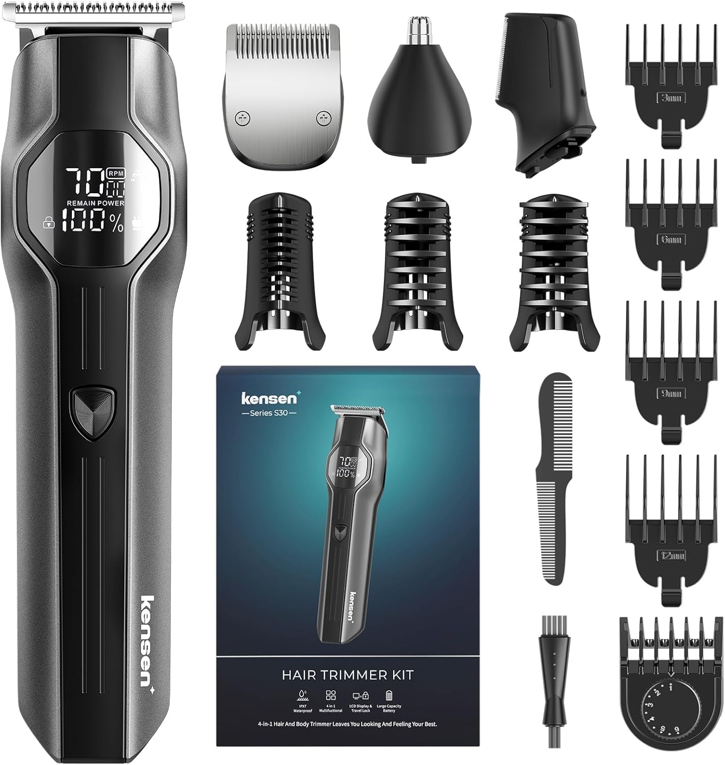 Innovative Kensen Manscape 4-in-1 Body Hair Trimme...