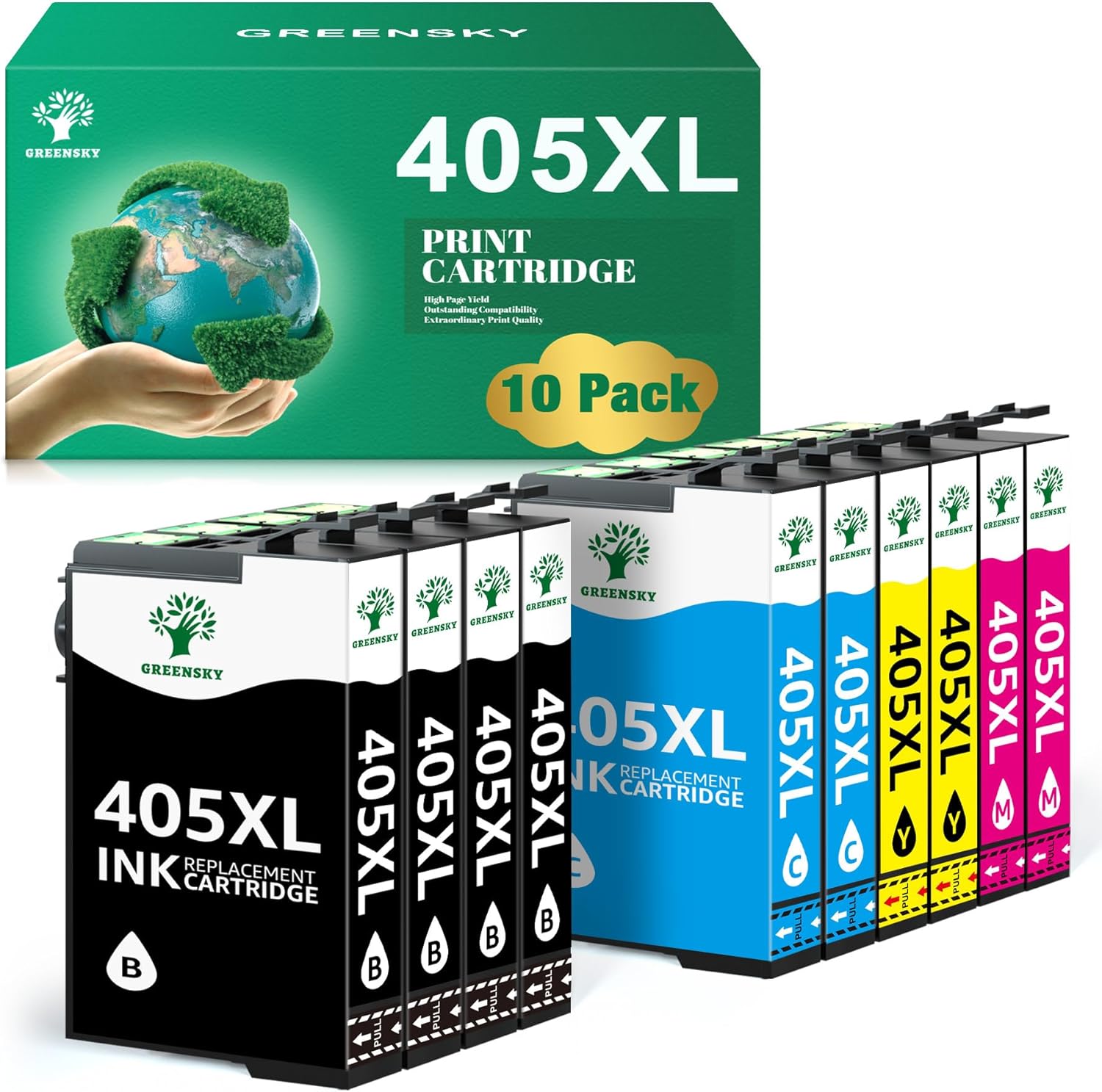 High-Quality GREENSKY 405XL Ink Cartridges, Special Ink Cartridge Compatible wit...