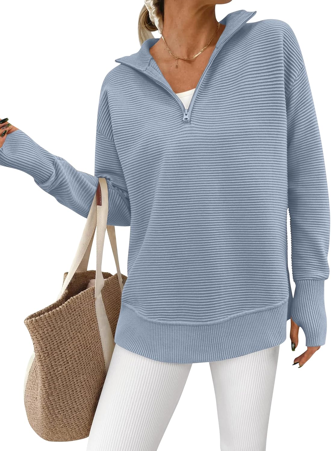 Stylish PRETTYGARDEN Womens Pullover Sweater, Special Quarter Zip Sweater for Ca...
