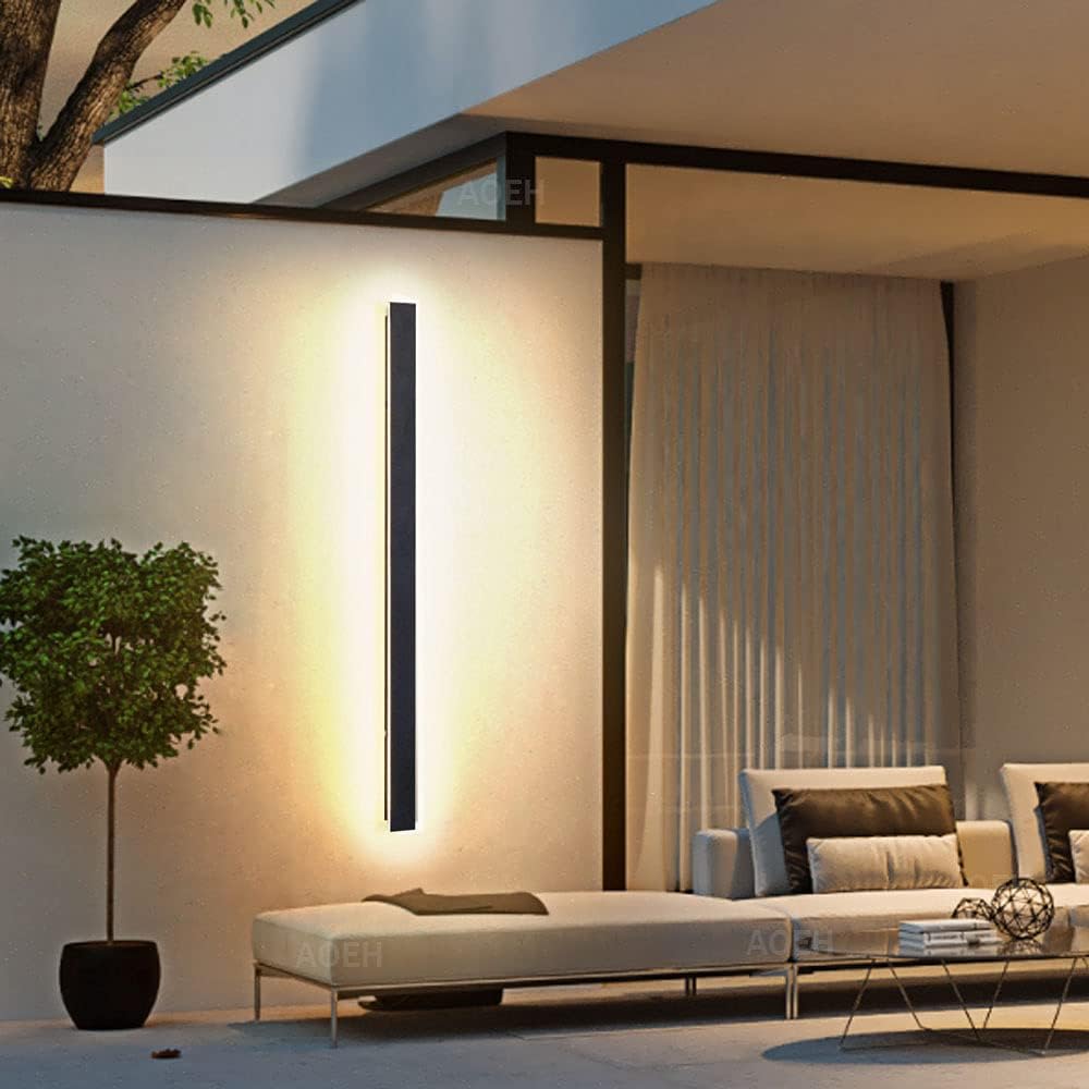 Outdoor Wall Lights LED Black Long Wall Sconce Ip65 Waterproof Outside Lights Re...