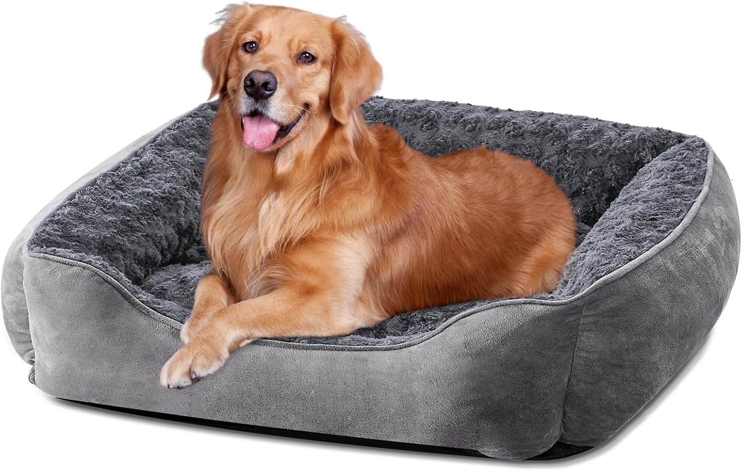JOEJOY Dog Bed Extra Large - Washable Anti-Anxiety Pet Bed Soft Plush Cat Bed Re...