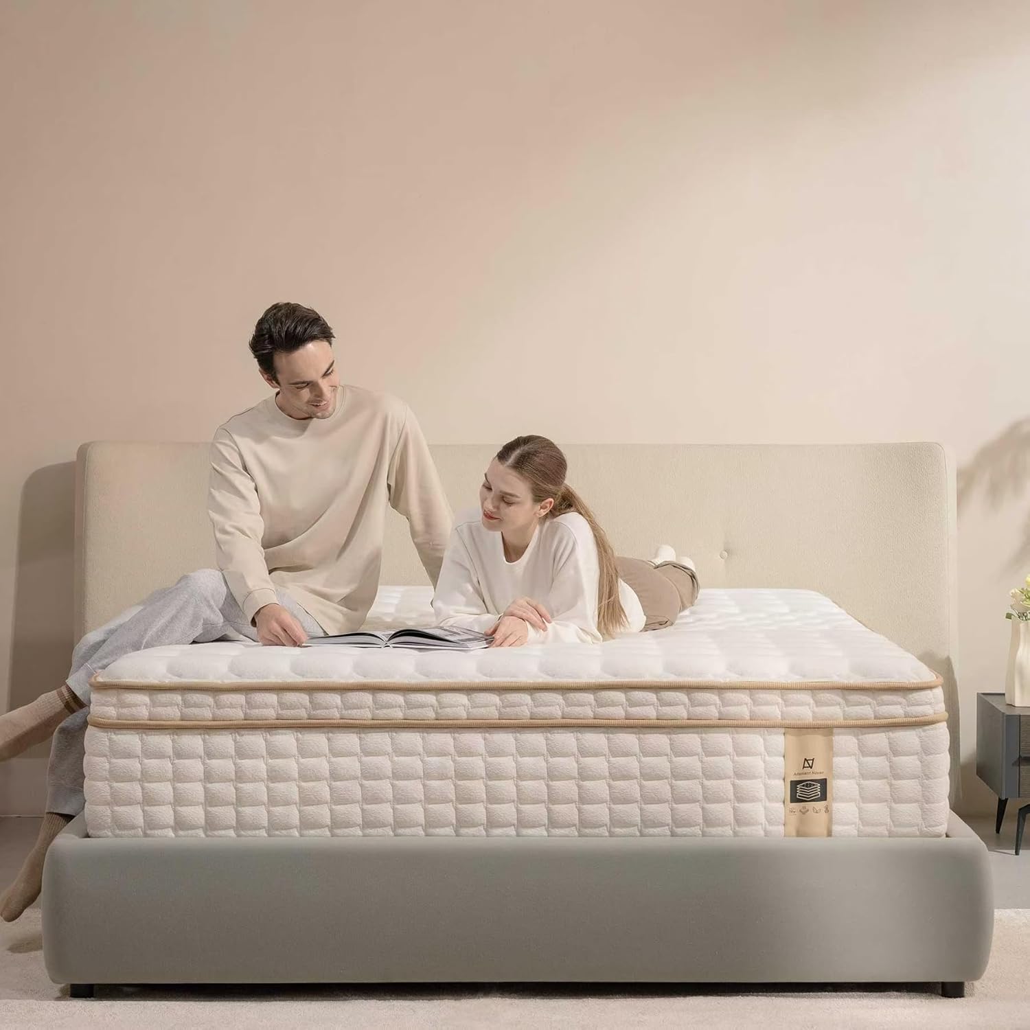 King Size Mattress, 12 Inch Hybrid King Mattress in a Box, Medium Firm Mattresse...
