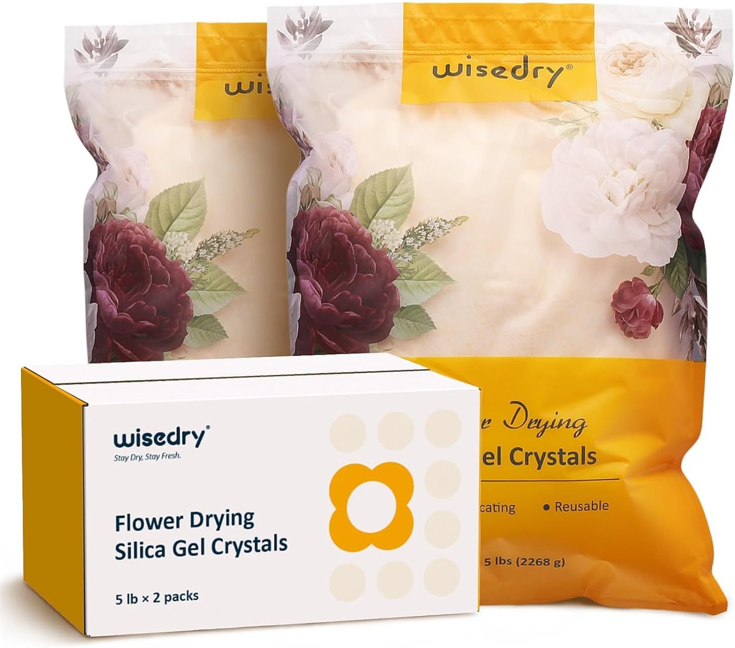 wisedry 10 LBS Silica Gel Flower Drying Crystals, Special Flower Drying Solution...