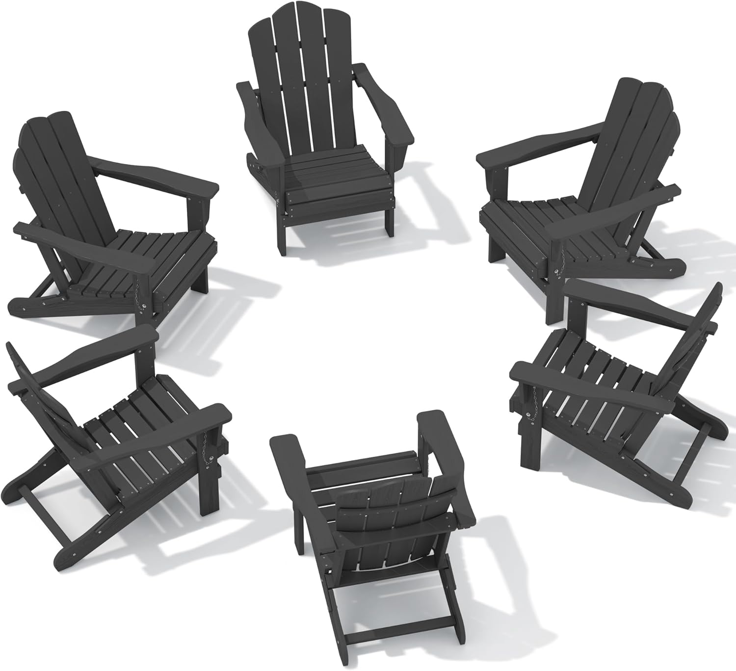 KINGYES Folding Adirondack Chair, Special Adirondack Chair Set of 6, High-Qualit...