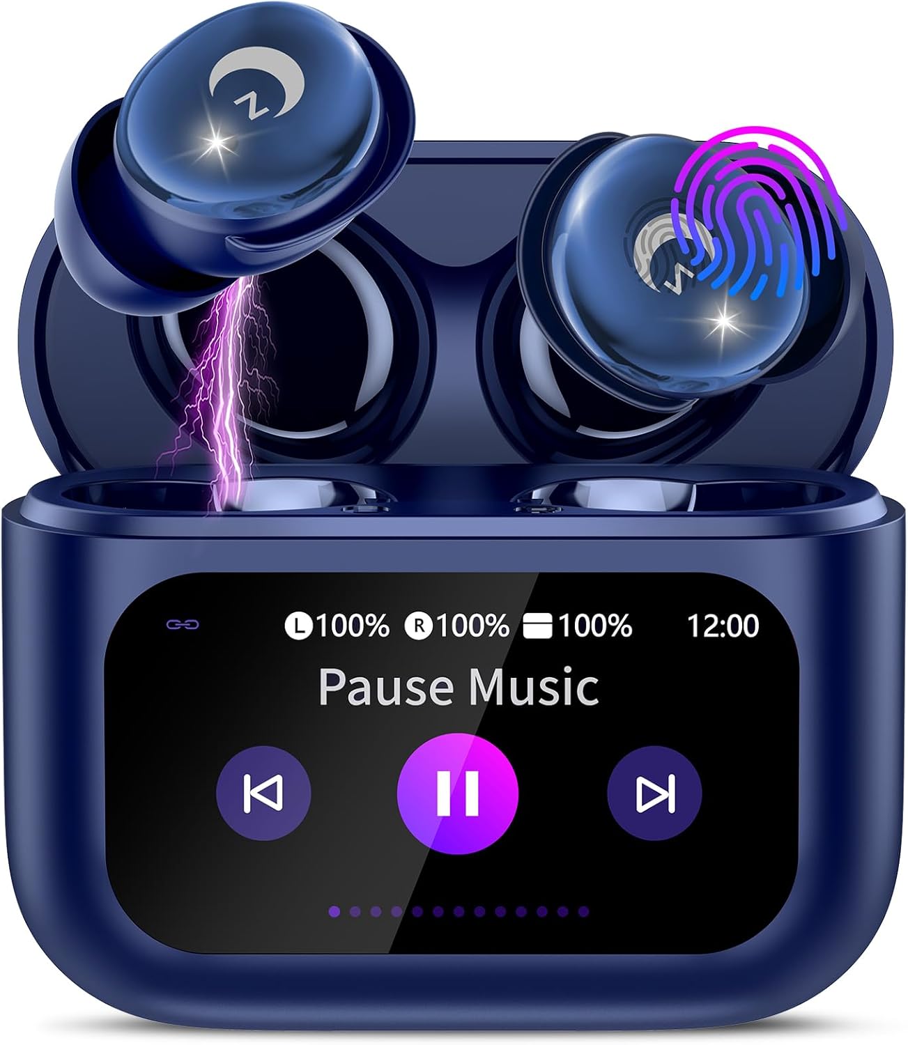 Wireless Earbuds with Smart Touch Screen, 2025 Mini Sleep Earbuds Bluetooth 5.4...