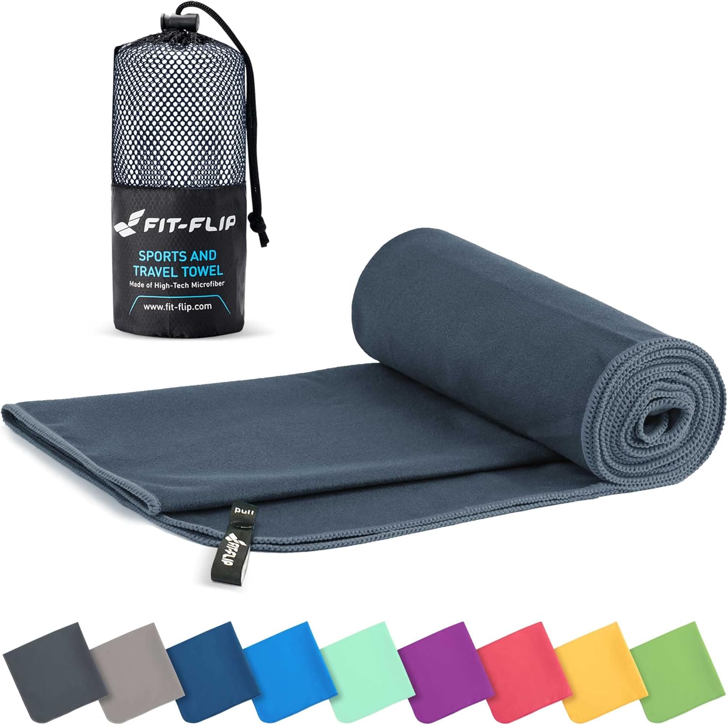 Fit-Flip Microfibre towel - compact, ultra lightweight & quick dry - perfect for...