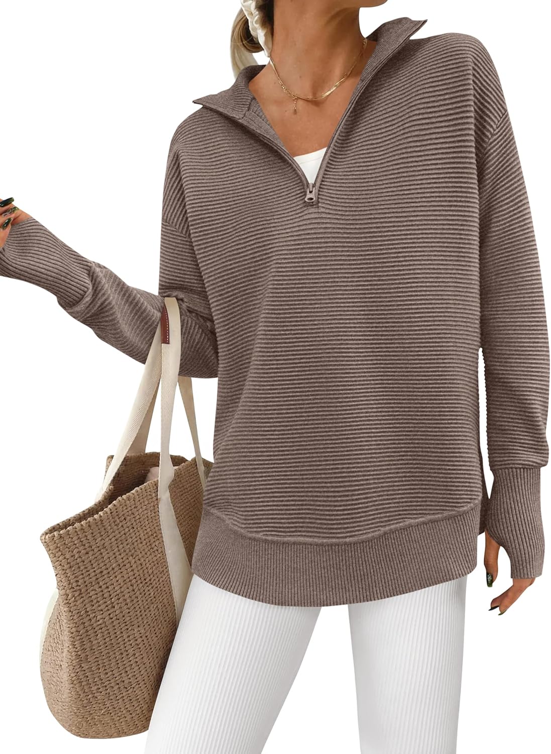 Stylish PRETTYGARDEN Womens Sweater, Special Long Sleeve Quarter Zip Pullover Sw...