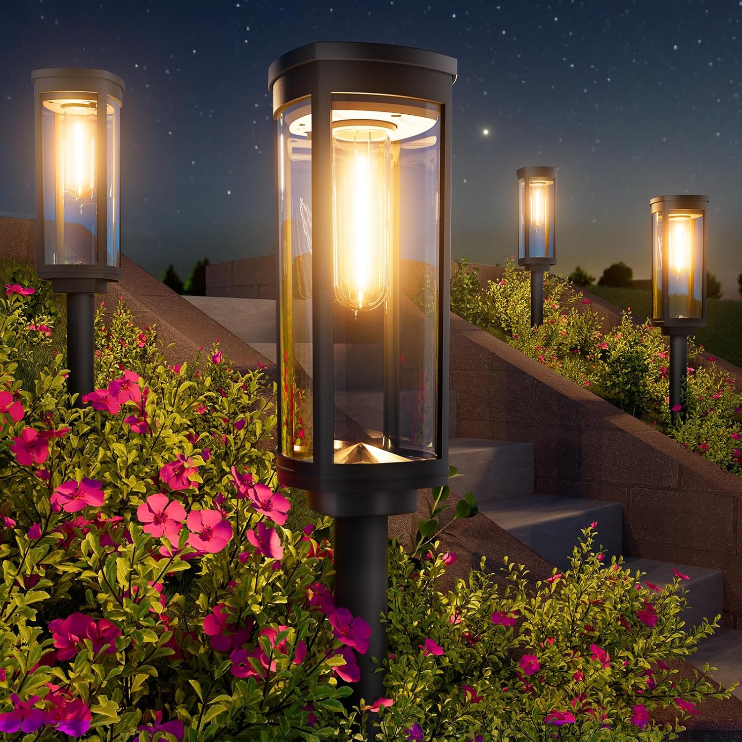 Bright Solar Pathway Lights Outdoor, 8 Pack Solar Powered Garden Lights Waterpro...