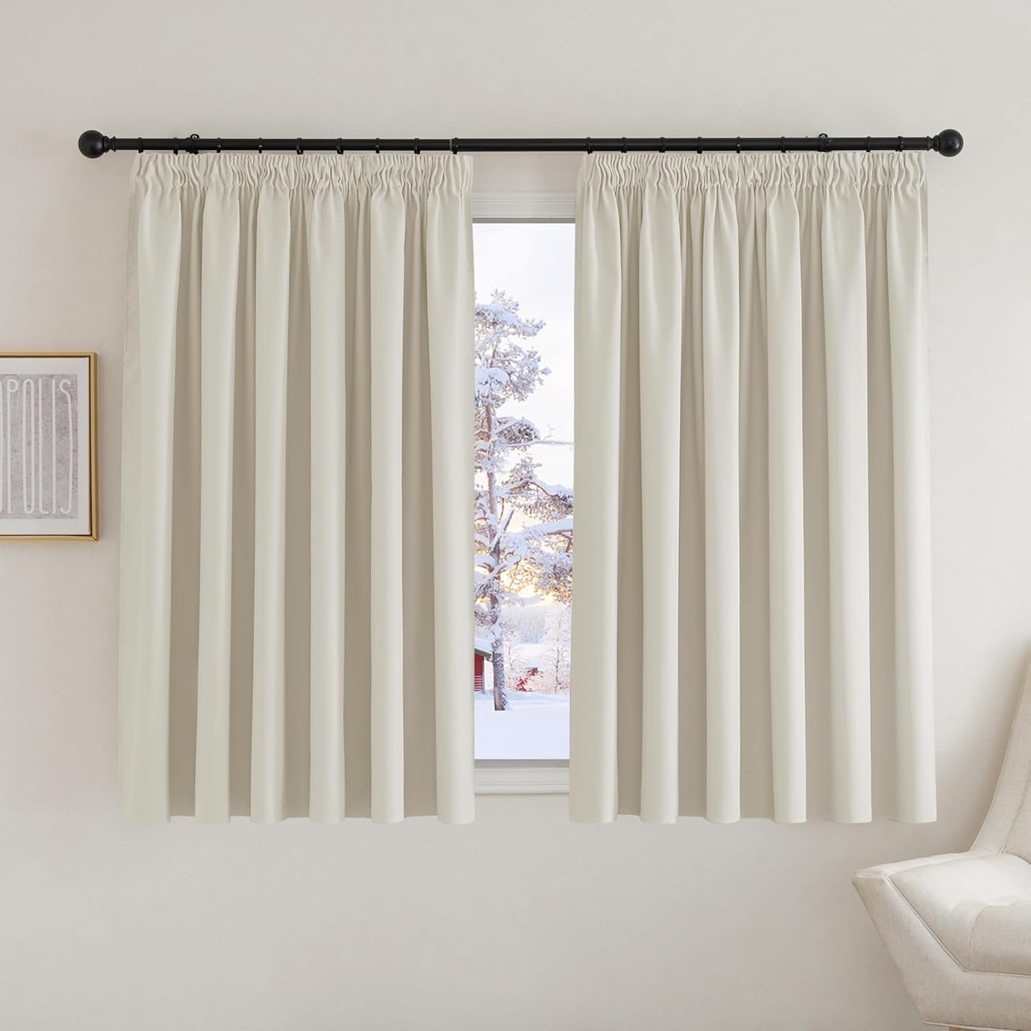 PONY DANCE Beige Curtains, Special Thermal Insulated Window Curtains, Innovative...