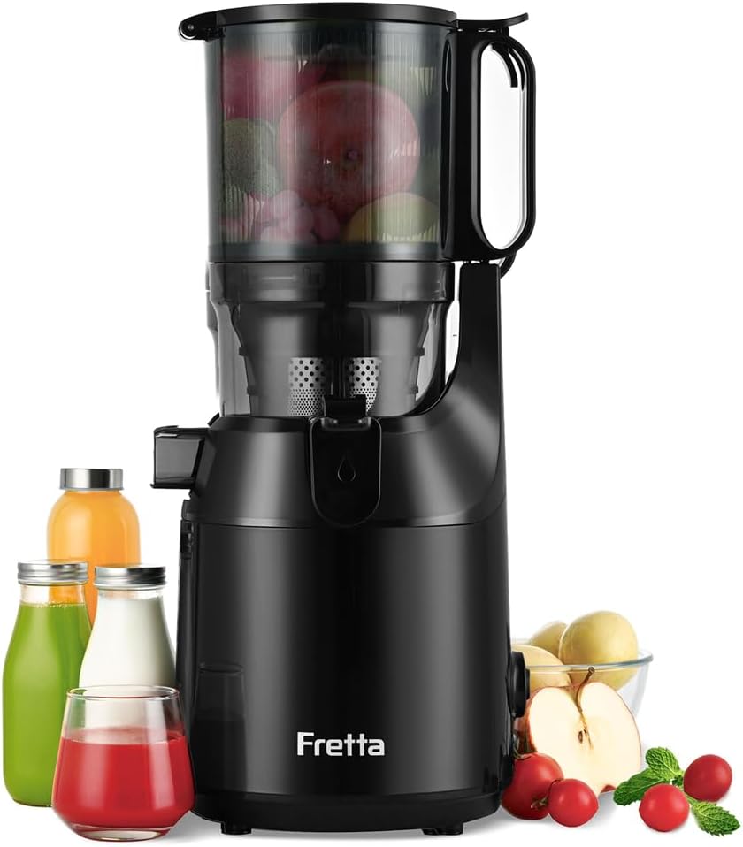 Cold Press Juicer, Fretta Slow Masticating Machines with 135mm&1.8L Chute, Fit W...