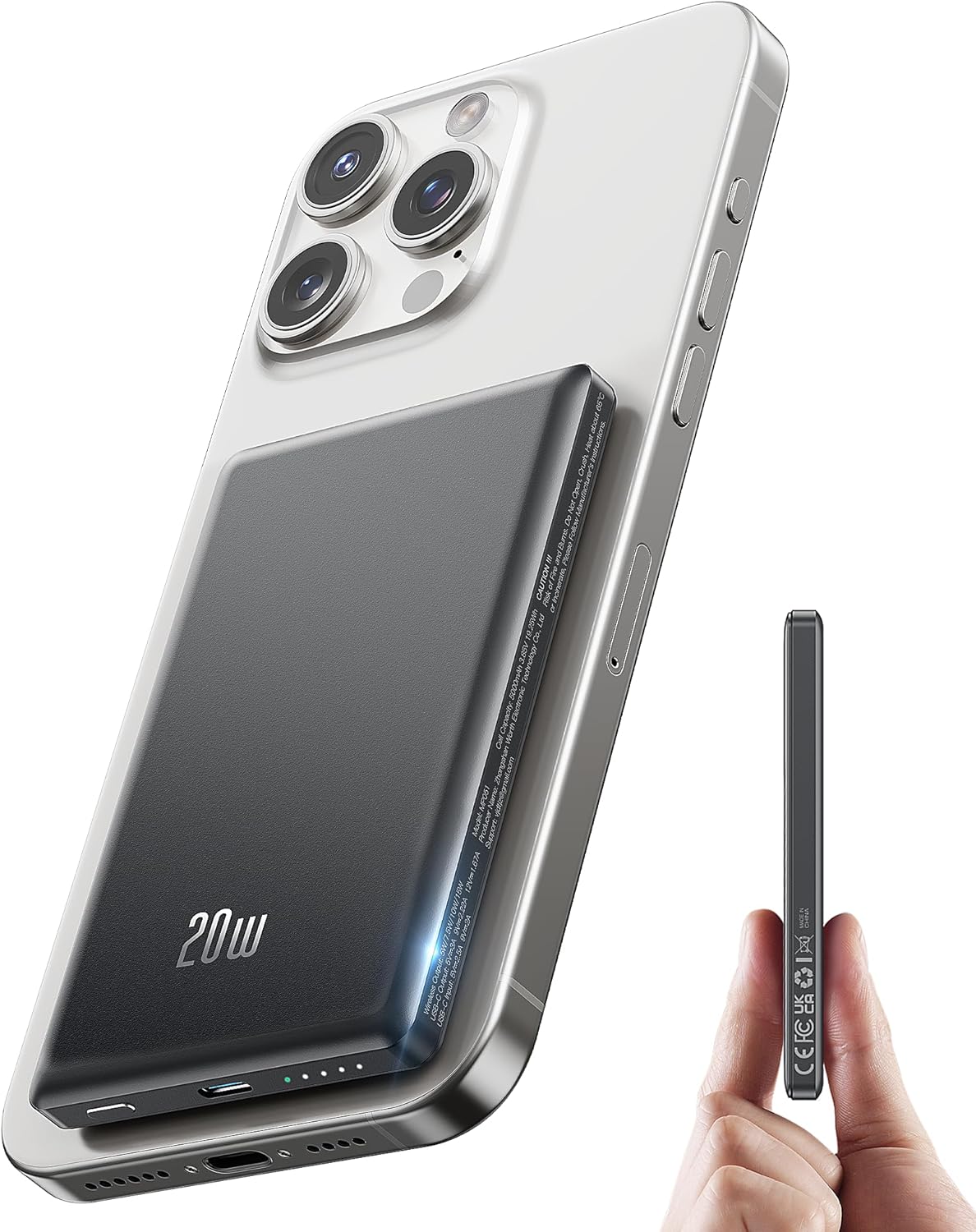 2025 Ultra Slim Power bank iPhone for Magsafe, 20W Super Fast Charging Powerbank...