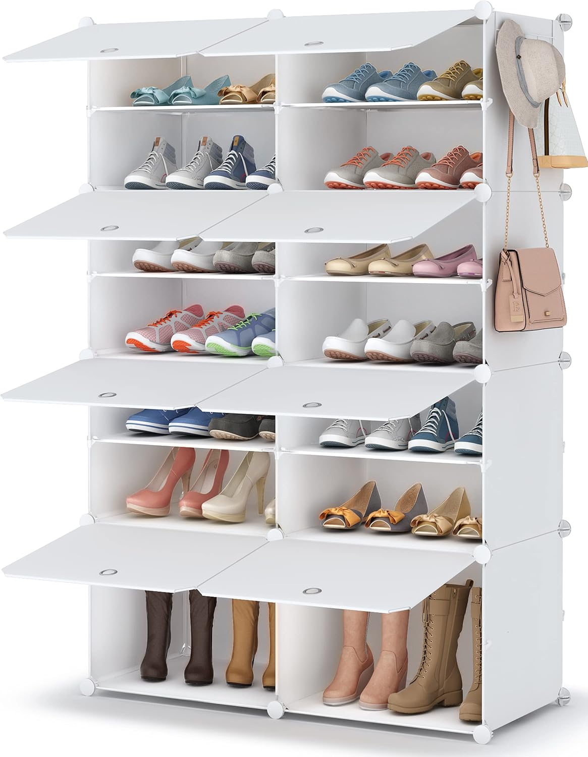 HOMIDEC Shoe Storage, Oversized 2 x 7 Tier Shoe Rack Organiser to 28 Pair Shoes,...