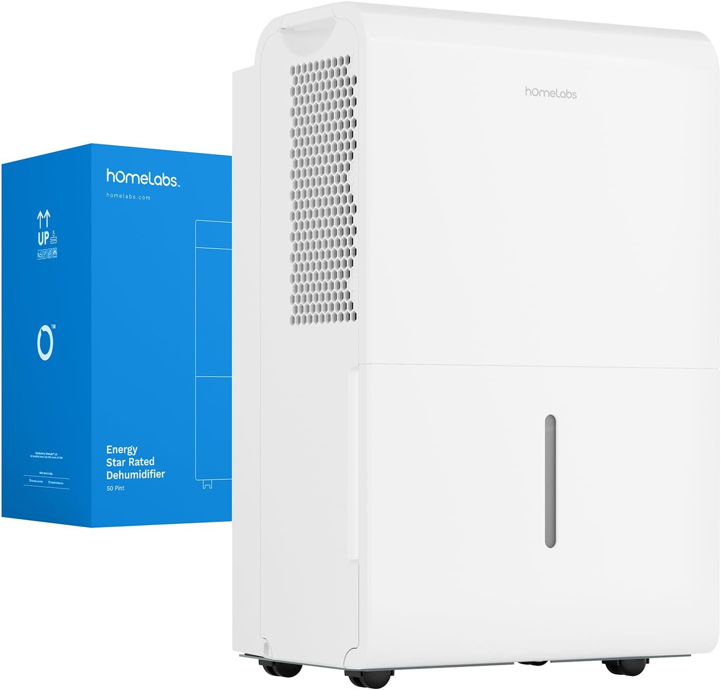 hOmeLabs 50 Pint Wi-Fi Dehumidifier for up to 7,000 Sq Ft Rooms (MAX 120 Pint at...