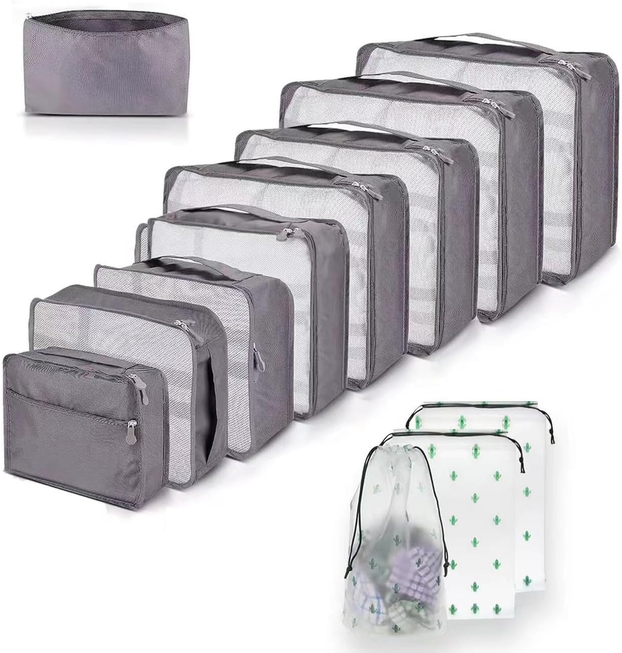 12 PCS Large Packing Cubes for Suitcases Various Sizes Suitcase Organiser Bags L...