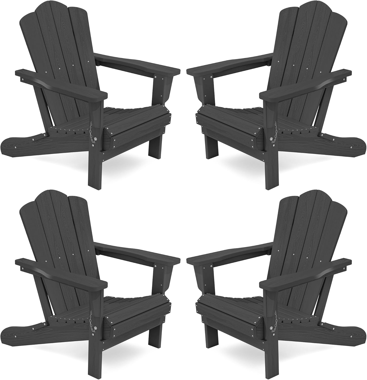 KINGYES Folding Adirondack Chair, Special Outdoor Furniture Set for All-Weather,...