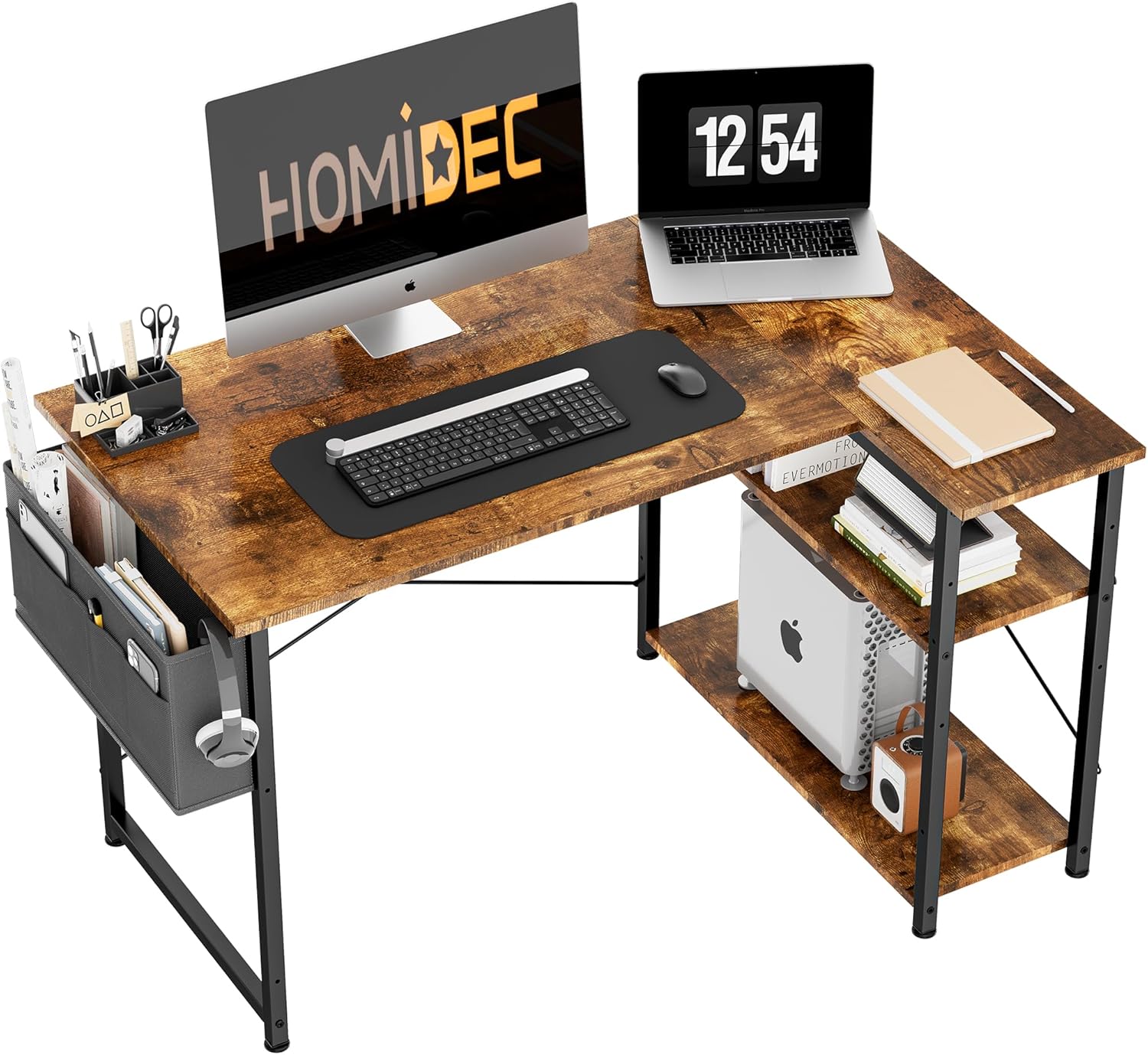 HOMIDEC L Shaped Desk 100CM Computer Desk Study Office Table GamingDesk Writing...