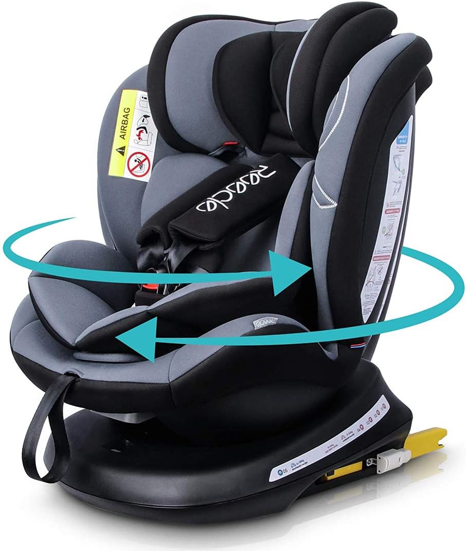 Reecle 360 Swivel Baby Car Seat with ISOFIX, Group 0+1/2/3 (0-36 kg), Approx. 0-...