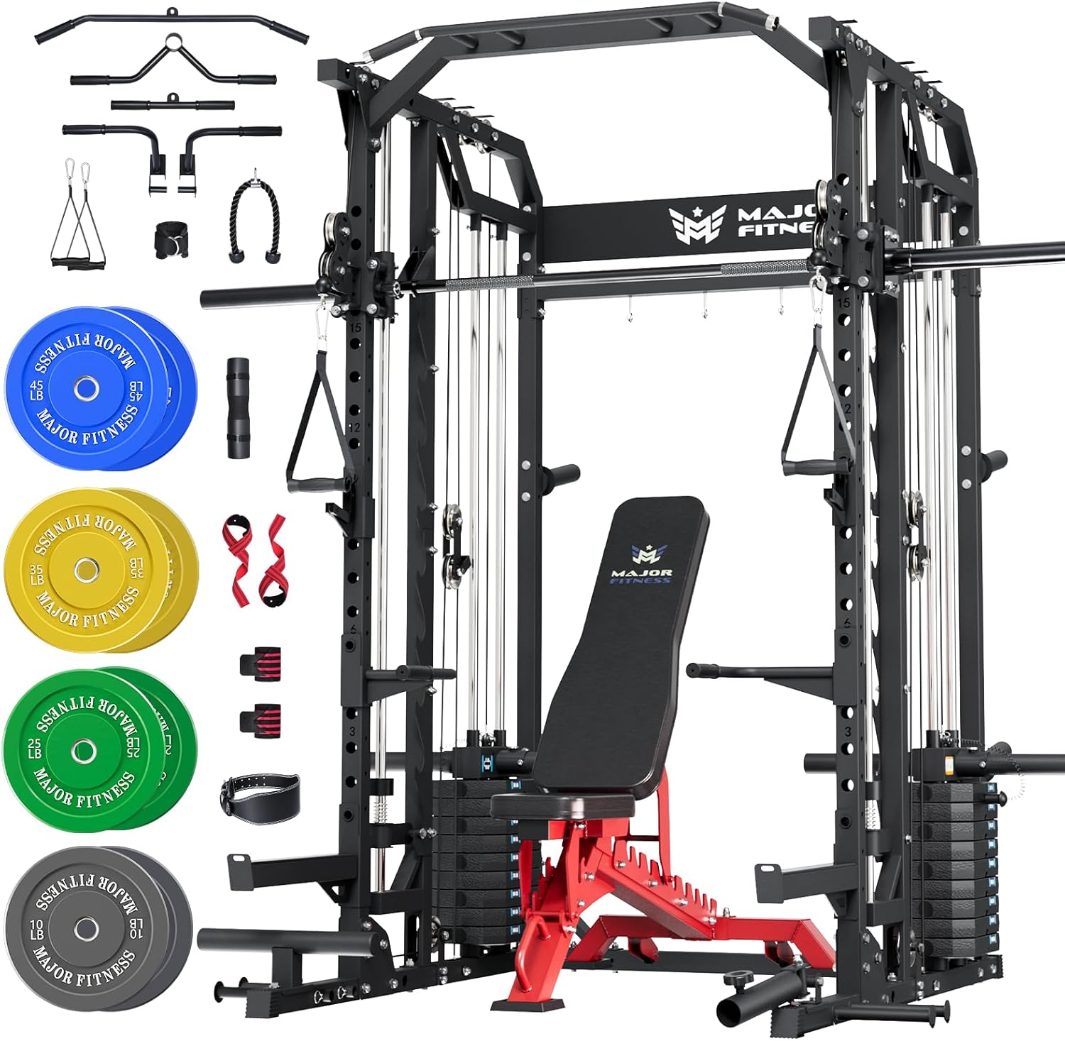 Major Fitness Drone2 Advanced Training Smith Machines– All-in-One Home Gym Squat...