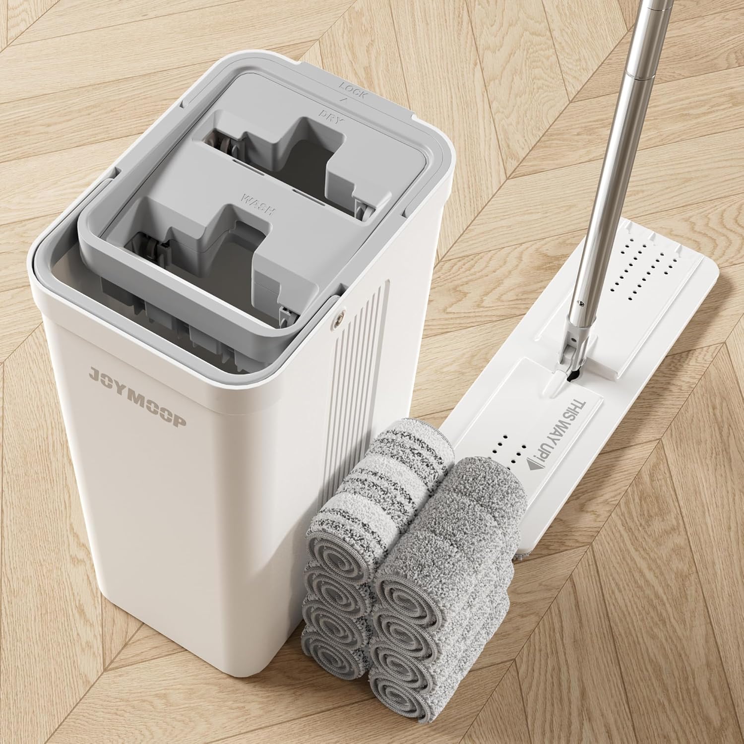 JOYMOOP Mop and Bucket, Special Flat Squeeze Mop for Efficient Cleaning, Innovat...