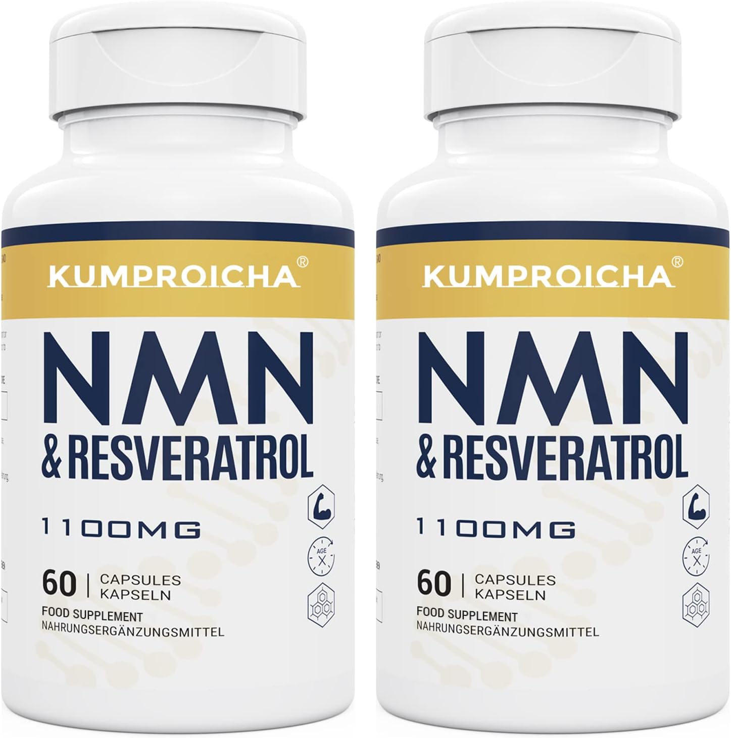 NAD+ Trans-Resveratrol Supplement 1100mg with Black Pepper Extract - Cellular En...