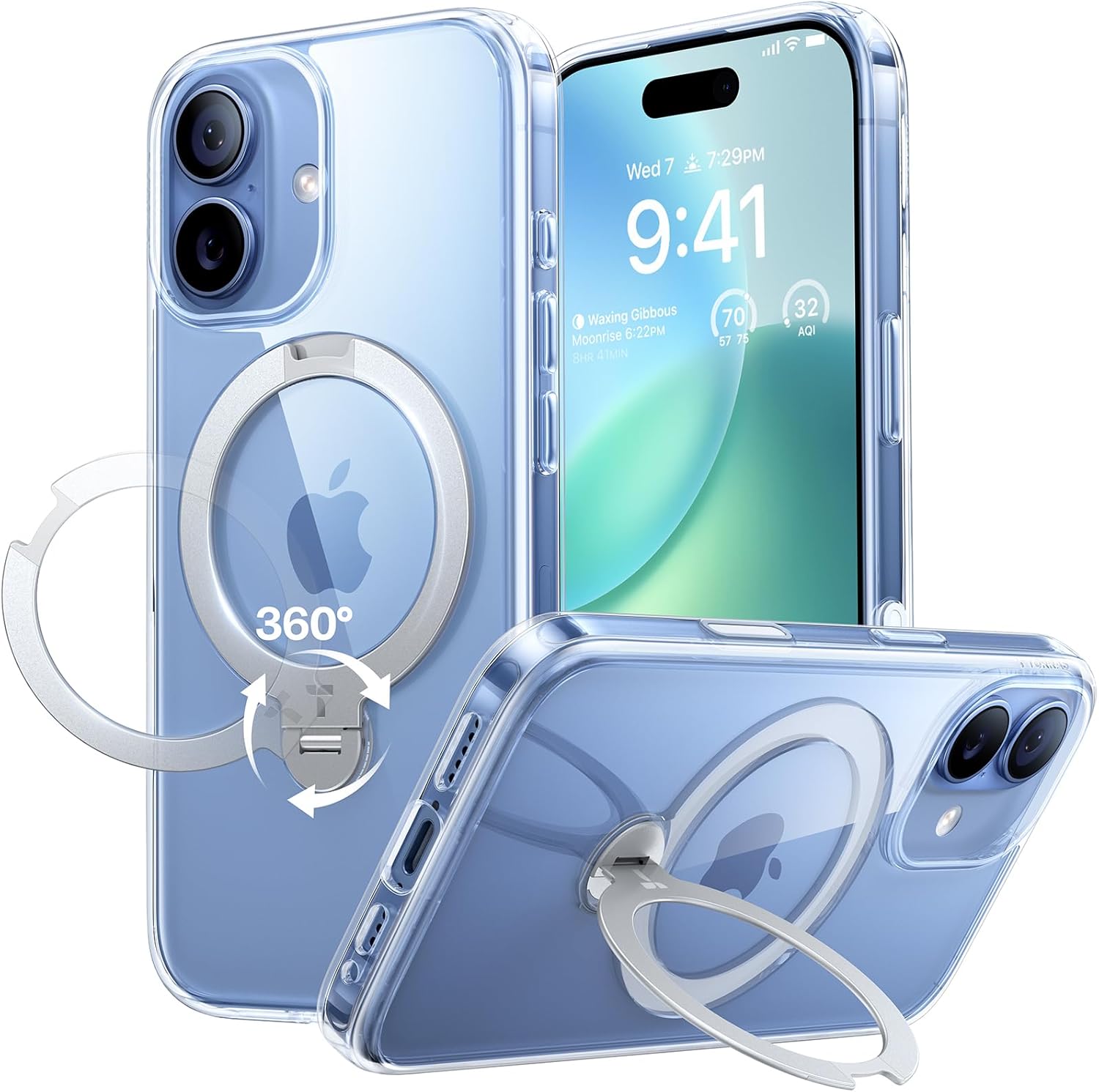 TORRAS Ostand Q3 Spin for iPhone 17 Case, Unique 360° Rotating Ring Stand, Speci...