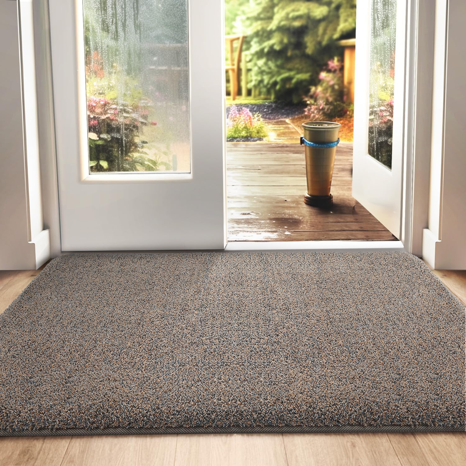 DEXI Dirt Trapper Door Mat Indoor, Non-slip Doormats Inside, Machine Washable, S...