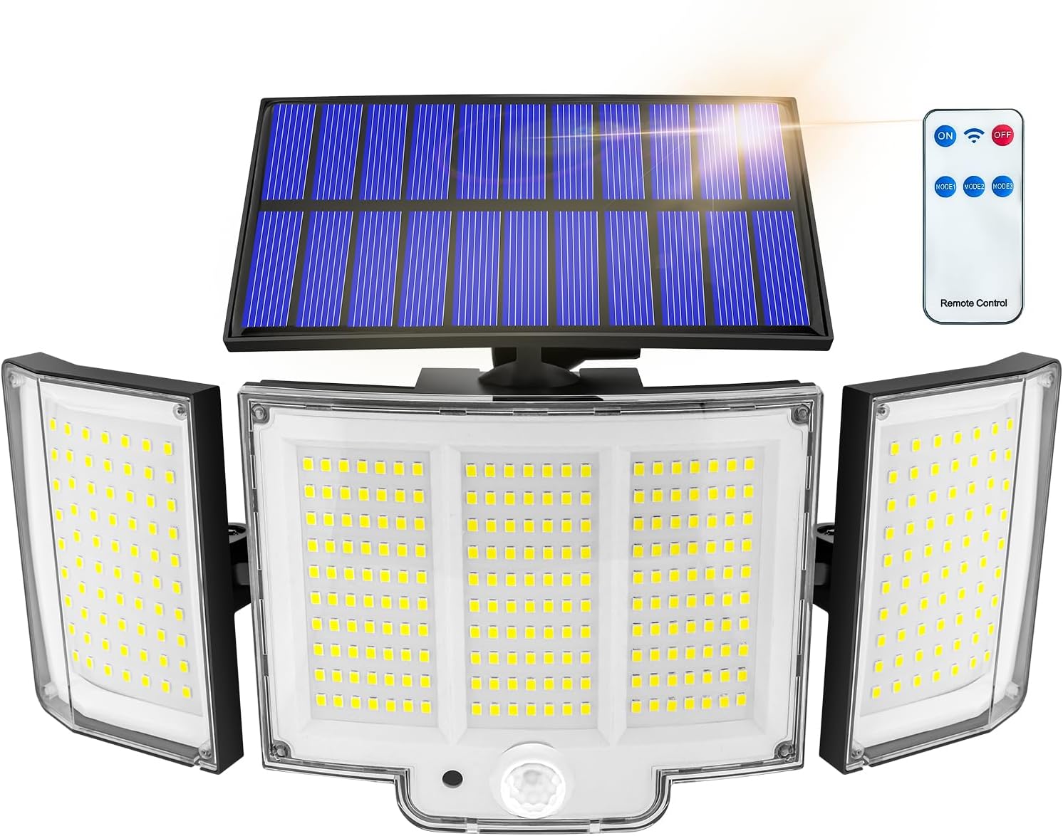 Solar Lights Outdoor Garden Lights 1 Pack 348LED 2000LM IP65 270° 3 Modes Solar...