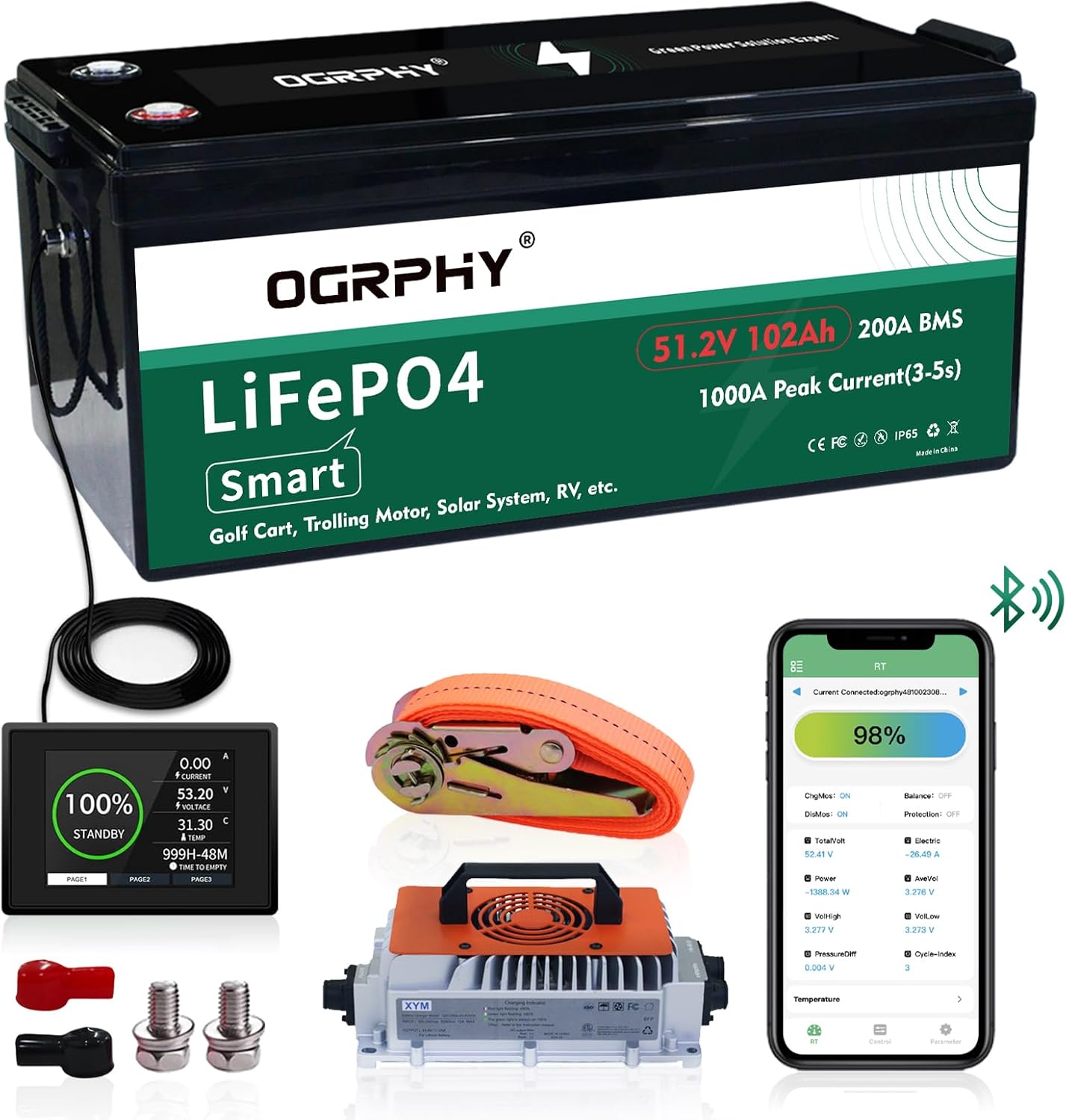 48V Lithium Golf Cart Battery Conversion Kit, High-Quality Lithium Battery with...