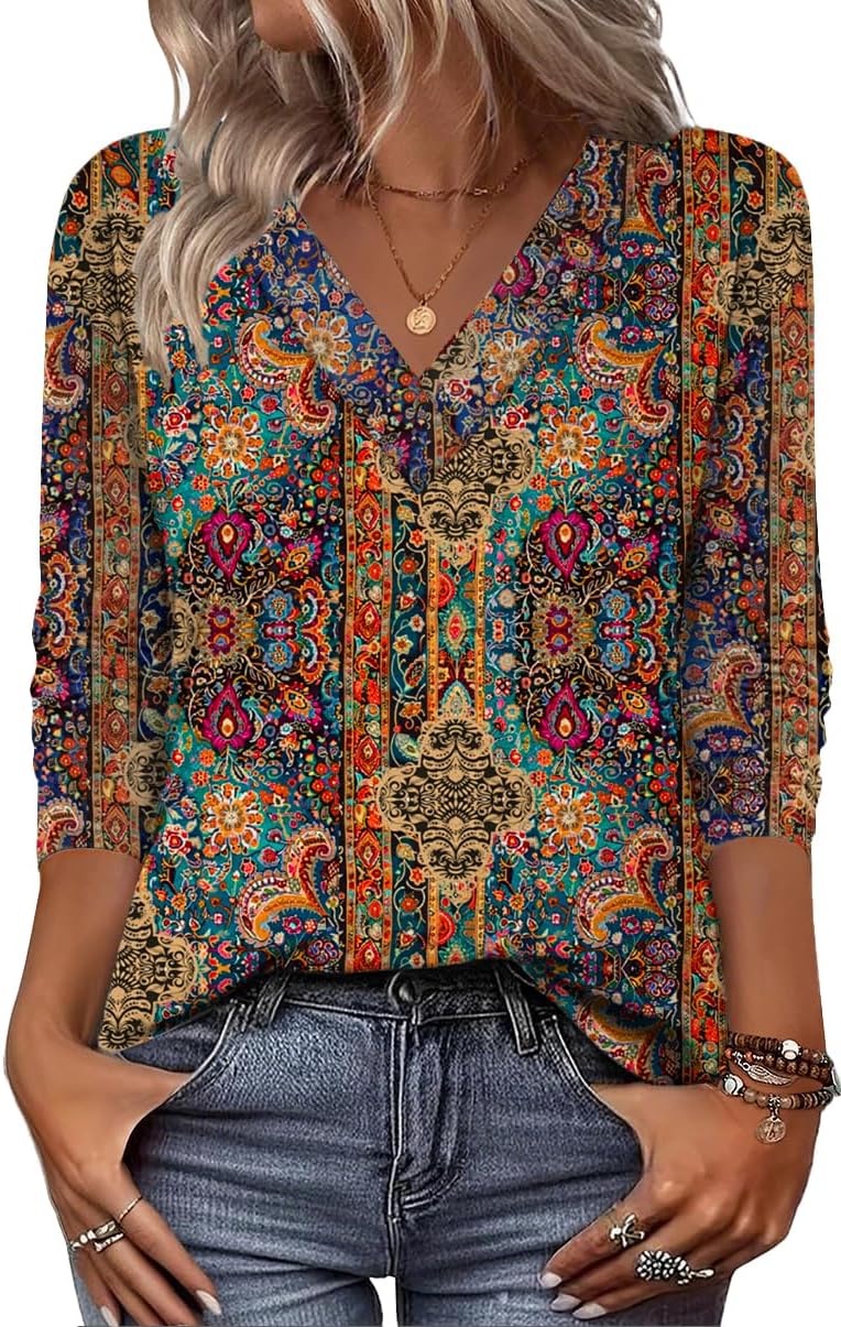 Trendy Zeagoo Women Long Sleeve Tops, Special Casual V Neck Tshirts, High-Qualit...